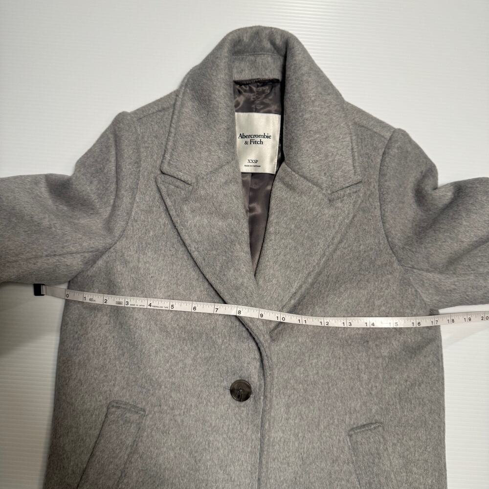 Abercrombie Wool Blend Tailored Coat Gray Women’s XXS Petite Luxury Old Money - Picture 6 of 16